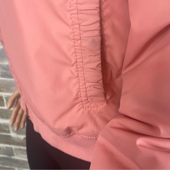 Women’s Peach / Pink Colored Hooded Zip Up Bench Jacket 4 Pockets Size 12 - Picture 15 of 16